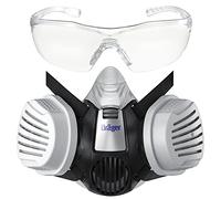 Dräger X-plore 3300 Semimaschere con occhiali X-pect 8320 e filtri P3 R | Semimaschera contro le particelle e le polveri sottili per il bricolage e l'edilizia