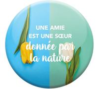DRAEGER PARIS 1886 - Magnet Magné Amie - Un'amica è una sorella per la natura - Regalo originale e toccante per le amiche - Dimensioni 6,5 x 6,5 cm - Idea regalo amichevole - Souvenir Amicizia