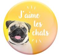 DRAEGER PARIS 1886 - Magnet Magnet J'aime Les chats avec Image de Dogens - Umorismo Offset et Original - Idea Regalo Amanti Animali e Fan de Scherzi - Decorazione Frigo et Superficie Metallica