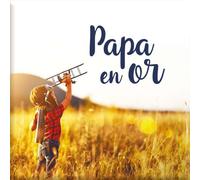 DRAEGER PARIS 1886 - Magnete magnetico con papà in oro - idea regalo per la festa del papà - decorazione frigorifero - messaggio tenero e simbolico - Dimensioni 6,5 x 6,5 cm - Regali per occasioni