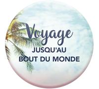 DRAEGER PARIS 1886 - Magnete magnetico da viaggio fino alla fine del mondo - Decorazione frigo - Ispirazione Sogni e determinazione - Regalo di motivazione originale - Dimensioni 6,5 x 6,5 cm