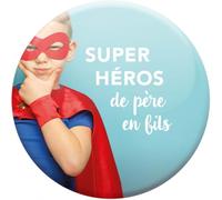 DRAEGER PARIS 1886 - Magnete magnetico decorativo 6,5 x 6,5 cm - Supereroe di Padre in Figlio - Regalo originale ed emotivo per frigorifero - Idea regalo per padre-Decorazione metallica unica