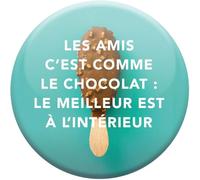 DRAEGER PARIS 1886 - Magnete magnetico Gli amici è come il cioccolato - Regalo divertente e affettuoso - Decorazione tenera - Dimensioni: 6,5 x 6,5 cm - Idea regalo per amici e familiari