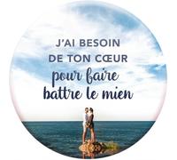 DRAEGER PARIS 1886 - Magnete magnetico I Bisogno del Tuo Cuore - Idea Regalo Amore Originale - Decorazione Frigo - Dimensioni 6,5 x 6,5 cm - Regalo emotivo e pratico - Regali Occasioni
