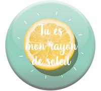 DRAEGER PARIS 1886 - Magnete magnetico Tu ES Mon Rayon de Soleil - Regalo decorativo e significativo - Ideale per la famiglia - Dimensioni 6,5 x 6,5 cm - Regali Occasioni originali e pratiche