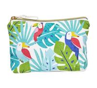 DRAEGER PARIS 1886 - Pochette in cotone con stampa colorata, per borsetta e cosmetici - Giungle Toucans - 21 x 12 cm, Multicolore
