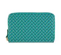 DRAEGER PARIS 1886 Portafoglio da Donna, Motivo Grafico, Verde, Colore: Turchese, 15 x 2,5 x 9,5 cm