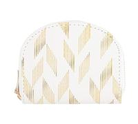 DRAEGER PARIS 1886 - Portamonete 12 x 2 x 9,5 cm - Bianco/Oro - Poliestere e Cotone - Idea Regalo Natale Compleanno - Accessorio alla moda pratico con cerniera - Pelletteria elegante e durevole,