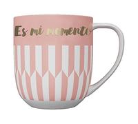 DRAEGER PARIS 1886 - Tazza in ceramica chic con messaggio è il mio momento - Design blu/rosa, 320 ml - Lavabile in lavastoviglie, non microonde - Scatola regalo decorativa - Eleganza e qualità dal