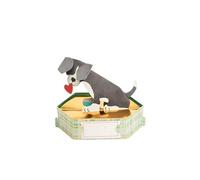 Draeger Paris - Biglietto Pop Up, Biglietto d'auguri 3D con suo busta - Cane a cuore, con scritta personalizzata - formato 18 x 11,5 cm