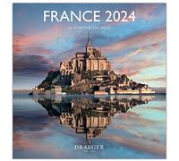 DRAEGER PARIS | Grande calendario da parete Francia 2024 da appendere 29 x 29 cm | 16 mesi da sett-23 a dec 24 | 7 lingue | Calendario ufficio, casa, mensile | Decorazione, Organizzazione | Carta