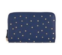 DRAEGER PARIS - Portafoglio 15 x 2,5 x 9,5 cm, colore: verde/oro, con cerniera, accessorio alla moda, idea regalo per amici, famiglia, festa della mamma, fidanzata, Blu marino, 15 x 2,5 x 9,5 cm