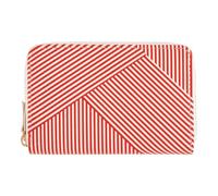 Draeger Paris - Portafoglio da donna, a righe bianche e rosse, in poliuretano, rosso, 15 x 2,5 x 9,5 cm