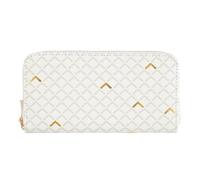 Draeger Paris - Portafoglio grande da donna, in poliuretano bianco e dorato, bianco, 18,5 x 10 x 2,5 cm