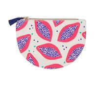 Draeger Paris - Portamonete con stampa Fruit de la Passion, 100% cotone, con zip e pompon, 12 x 9,5 cm