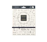 Draeger Paris - Taccuino di adesivi per l'organizzazione in bianco e nero Home Office - 12 fogli
