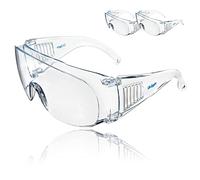 Dräger X-pect 8110, occhiali protettivi anche per portatori di occhiali, per cantieri, laboratorio, officina e bicicletta, leggeri, trasparenti e con ventilazione indiretta, 3 pezzi.