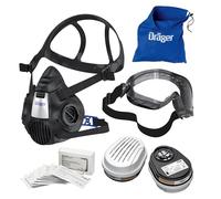 Dräger X-plore 3500 Kit di protezione respiratoria per incendi boschivi: Semimaschera + Filtro ABEK1Hg-P3, Protezione da fumo e cenere durante gli incendi boschivi, Taglia M