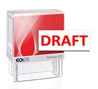 Draft Colop - Timbro autoinchiostrante in gomma P20, mini timbro preinchiostrante, rosso, 14 x 38 mm