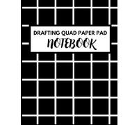 Drafting Quad Paper Pad: 8.5 x 11 Notebook with Non-Reproducible Black Grid - 140 Pages for Technical Drawing, Engineering & Architecture