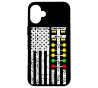 Drag Racing Flag American Drag Racer Drag Strip Lampada da albero Custodia per iPhone 16 Plus