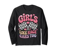 Drag Racing Girls Like Race Cars Troppo Divertente Auto da Corsa Maglia a Manica