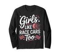 Drag Racing Girls Like Race Cars Troppo Divertente Auto da Corsa Maglia a Manica