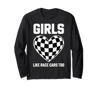 Drag Racing Girls Like Race Cars Troppo Divertente Auto da Corsa Maglia a Manica