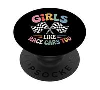 Drag Racing Girls Like Race Cars Troppo divertente auto da corsa PopSockets PopGrip Adesivo
