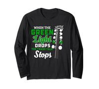 Drag Racing Luce Verde Avvio Albero Trash Talk Racer Umorismo Maglia a Manica