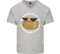 Draghi Barbuti Come Piccoli Dinosauri Maglietta In Cotone A V Per Uomo