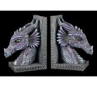 Draghi Fermalibri Set Lilla - Draghi Figura Gotico Fantasy Decorazione