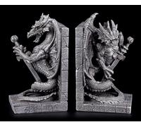 Draghi Fermalibri Set - Wissenswächter - Statue Fantasy Gothic Decorazione