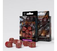 Draghi RPG Dadi Set Rosso e Oro Ruolo Giochi Q-workshop Dnd Modern D4 Roll Nuovo