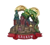 Drago 3D Cracovia Polonia Magnete del Frigorifero Souvenir di Viaggio turistico Magneti Artigianali in Resina Fatti a Mano Collezione di Decorazioni per la Cucina di casa Regalo