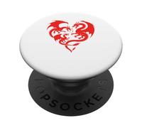 Drago A Forma di Cuore Creatura Mitica Draghi PopSockets PopGrip Adesivo