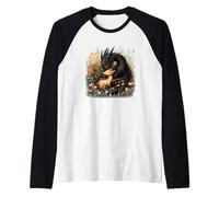 Drago Abbraccio Floral Fantasy Maglia con Maniche Raglan