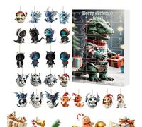 Drago Addobbi Avvento - 24 Pendagini Baby Drago Acrilico 2D Per 24 Giorni,Calendario Conto Alla Rovescia Natale 2025 Ciondolo Animali Per Specchietto Retrovisore