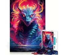 Drago al neon per adulti, puzzle da 1000 pezzi, gioco stimolante per il tempo libero, taglio preciso, oggetto da collezione (50x75cm)