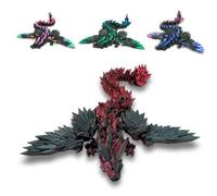 Drago articolato alato stampato in 3D decorazione universo fantasia Fidget Toy idea regalo unico decorazione per la casa, la camera da letto, il soggiorno (nero rosso)