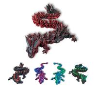 Drago articolato stampato in 3D decorazione universo fantasy Fidget giocattolo idea regalo unico decorazione per la casa, la camera da letto, il salotto, il bambino (rosso nero)