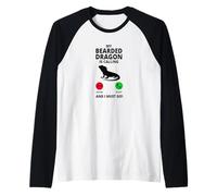 Drago Barbuto My Bearded Dragon Is Calling And I Must Go Maglia con Maniche Raglan