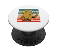 Drago barbuto sveglio che mangia la lucertola animale del PopSockets PopGrip Adesivo