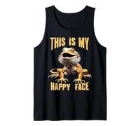 Drago Barbuto This Is My Happy Face Cute Lizard Graphic Canotta