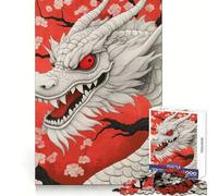 Drago bianco dagli occhi rossi - Puzzle da 1000 pezzi per ragazzi - Stimola la logica, ideale per il tempo libero, con intagli precisi e un regalo speciale (38x26cm)