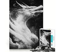 Drago Bianco nello Spazio Puzzle per adulti da 1000 pezzi Gioco di logica Taglio di precisione Bordi lisci Regalo perfetto per riunioni di famiglia (38x26cm)