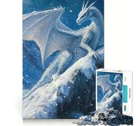 Drago Bianco sulla Cima della Montagna Puzzle per Adulti da 1000 Pezzi Gioco di Sfida Mentale Taglio Preciso Allineamento Perfetto Divertimento in Famiglia Attività Serale (50x75cm)