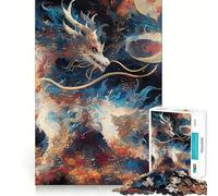 Drago Bianco tra Nuvole Cosmiche Puzzle da 1000 pezzi Gioco creativo Incastro perfetto,nessun pezzo si stacca Attività per rafforzare i legami affettivi (50x75cm)