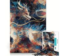 Drago Bianco tra Nuvole Cosmiche Puzzle da 1000 Pezzi per Ragazzi Gioco di Concentrazione Mentale Taglio di Precisione Bordi Lisci Gioco Perfetto come Regalo per la Calza di Natale (38x26cm)