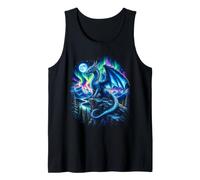 Drago Blu Aurora Boreale Aurora Boreale Fantasy Art Canotta